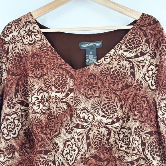 Jonathan Martin Y2K Babydoll Chiffon Top 22W Whimsy Flared Sleeve Fairygrunge - Picture 2 of 9